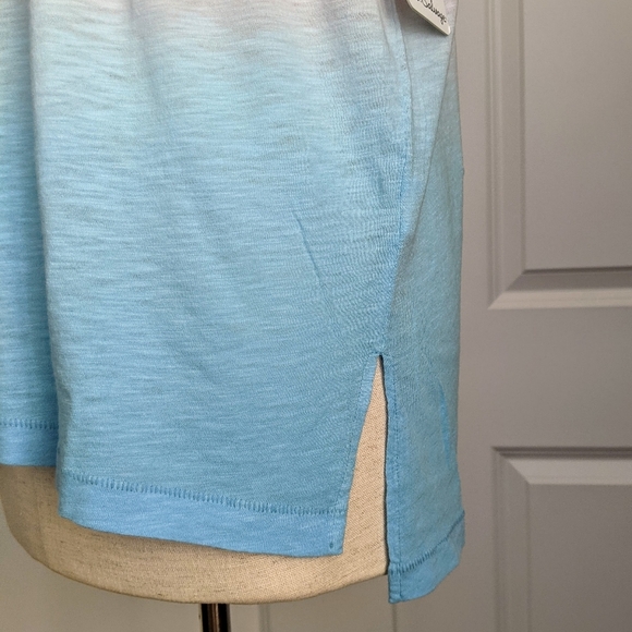 PJ Salvage Tee Short Sleeve Crew Neck Cotton Modal Blue Pink Sunset Ombre L NWT - Picture 9 of 12